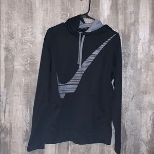 NIKE MENS SZ SM HOODIE SWEATSHIRT BLACK & GREY